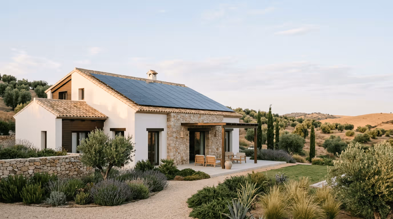 spain property with solar panels on roof
