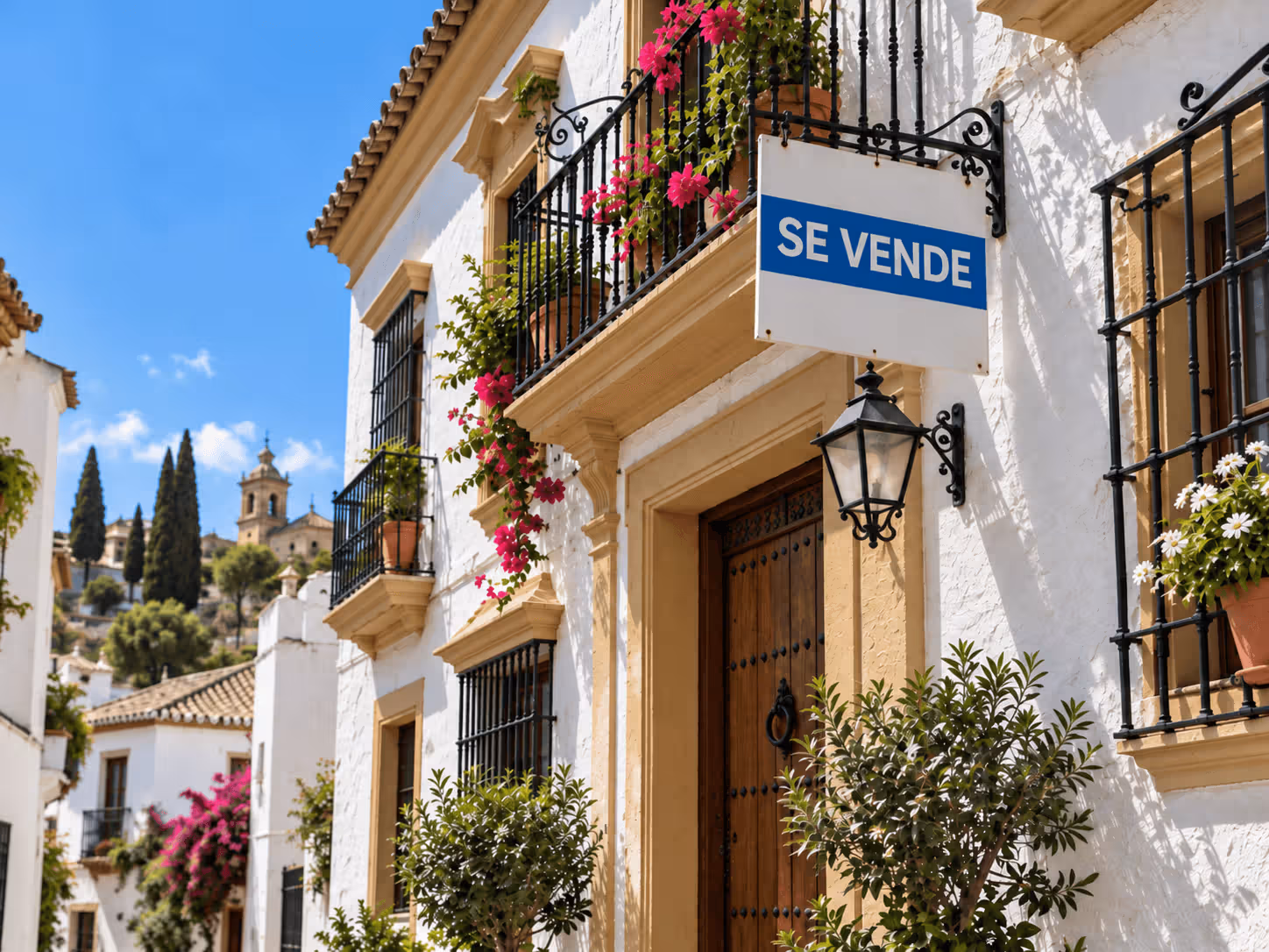 Sunlit Andalusian Street with Se Vende Sign.png Sunlit Andalusian Street with Se Vende Sign.png