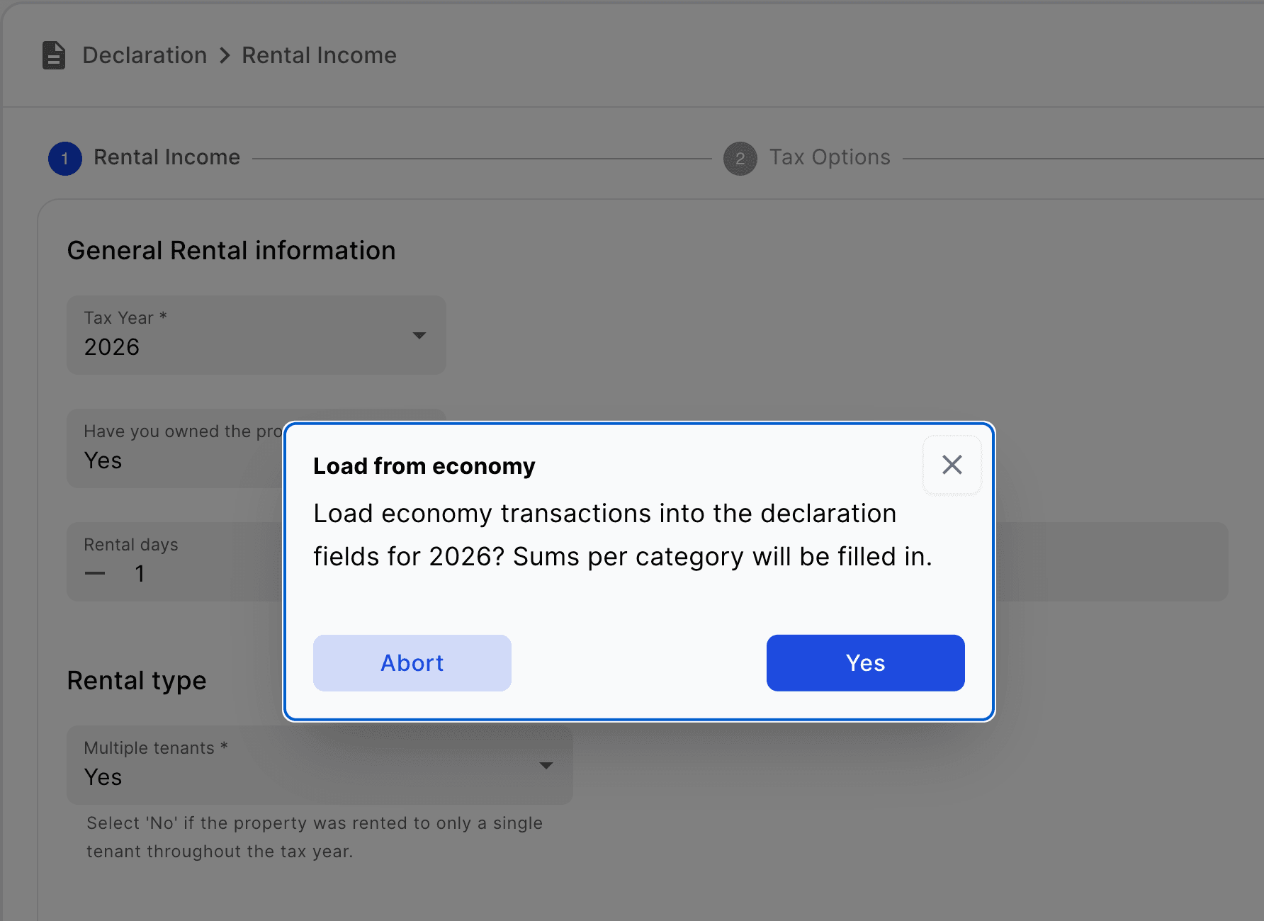 Load transactions in declaration