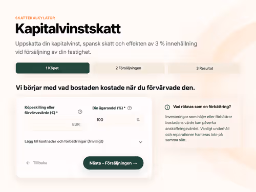 Kapitalvinst vid försäljning av bostad spainen