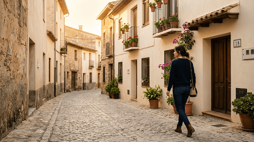 Women walking down the street in spain